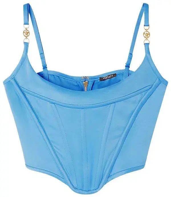 Versace Medusa Corset Top Blue Size AU 10 photo 4