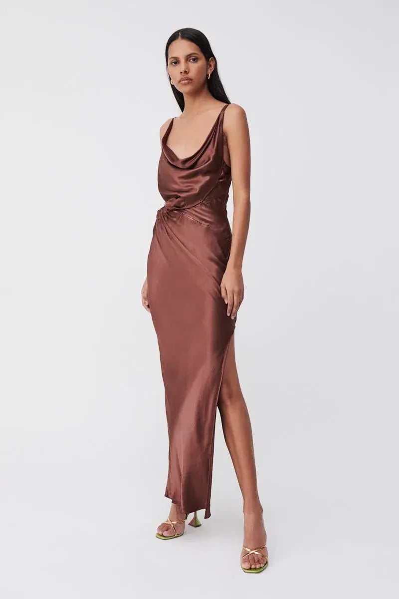 Suboo Tate Twist Front Cowl Maxi Dress Chocolate Size S / AU 8 photo 2