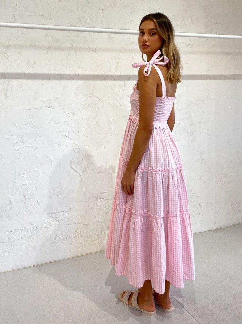Steele Lyla Dress Blush Pink Check Size XS / AU 6 photo 3