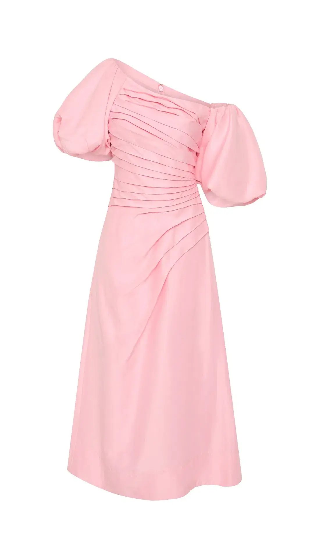 Aje Candence Ruched Midi Dress in Ballet Pink Size 12 photo 2