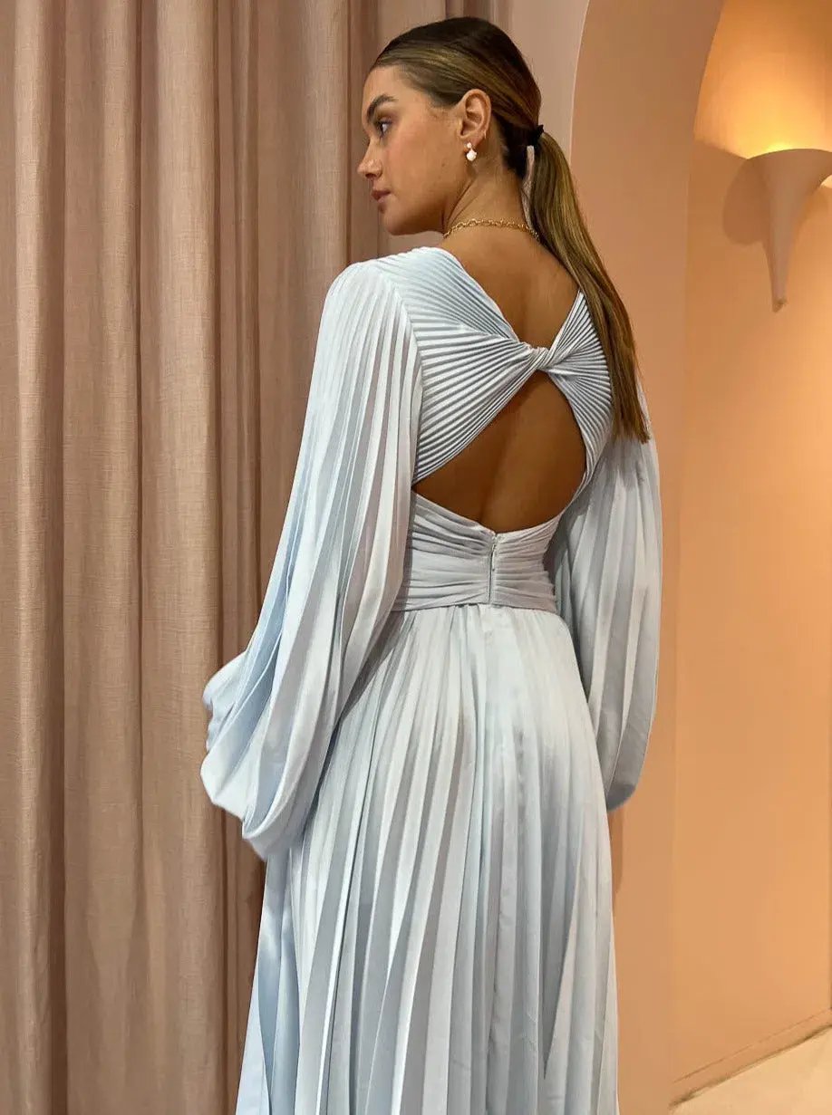 Acler Palms Midi Dress Sky Blue Size 8 photo 3
