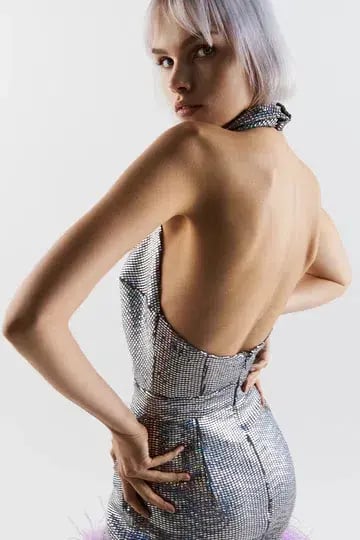 New Arrivals İlkyaz Özel ‘Vanessa in Les Bains’ Mini Dress — Silver (Size 38) photo 2