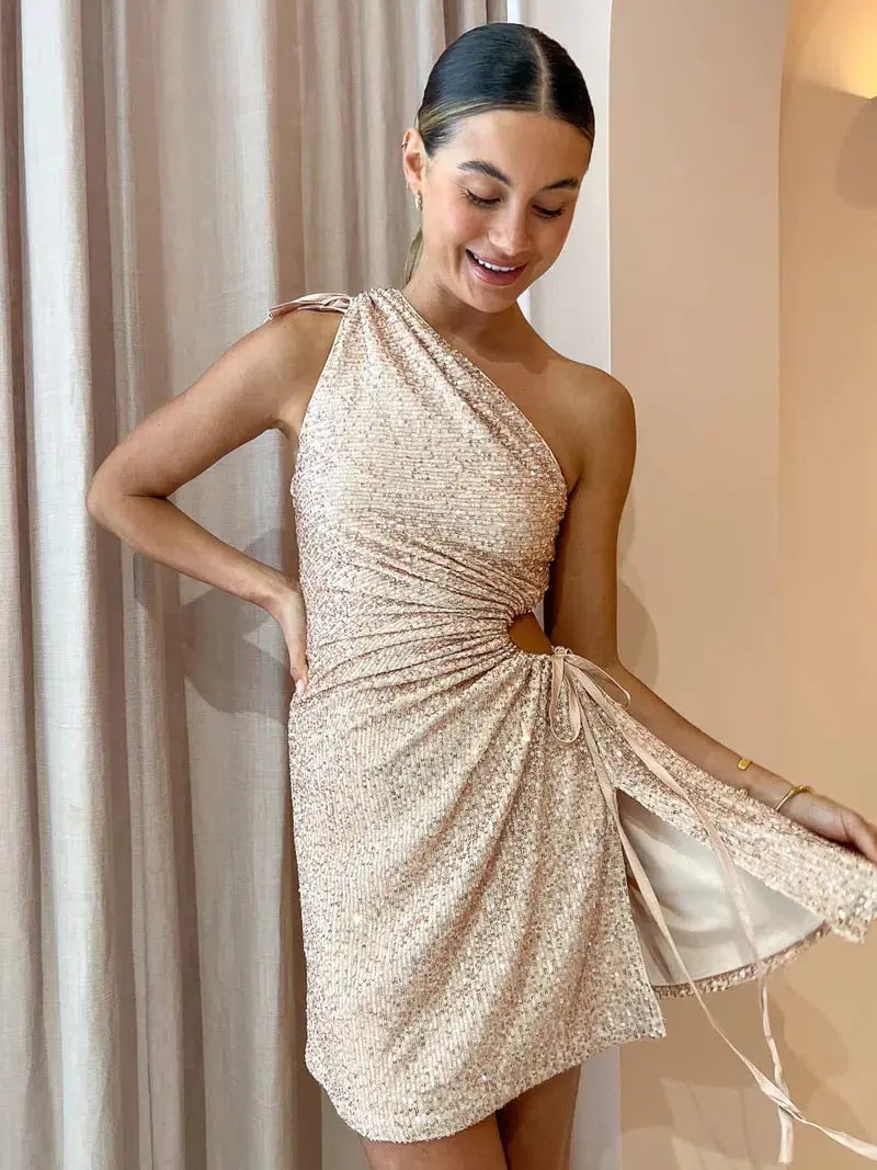 Sonya Moda Nour Mini Dress Gold Size AU 10 photo 4
