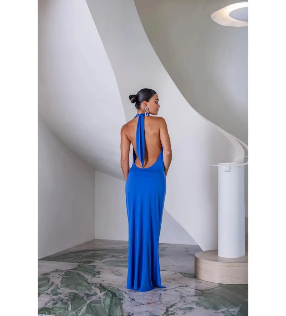 Sneaky Link Saint Plunge Maxi Dress in Sapphire Size AU 8 photo 3