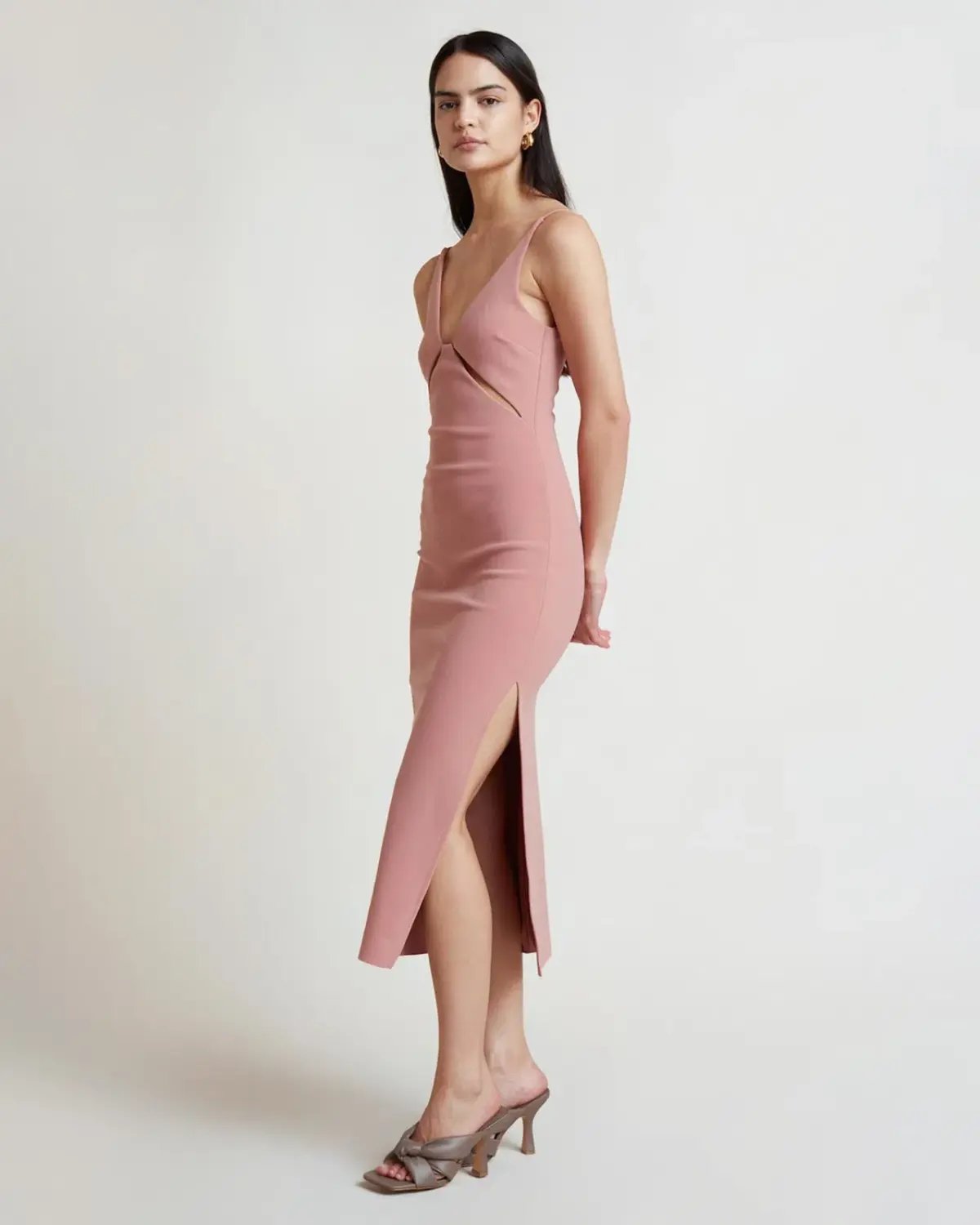 Bec & Bridge Livania Cut Out Midi Dress Grapefruit Size AU 6 photo 2