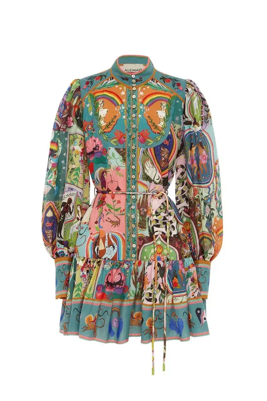 Alemais Evergreen Mini Dress Multi Size AU 10 photo 20