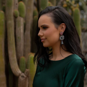 Ashlee Lauren Navi Earrings Pink & Emerald photo 5