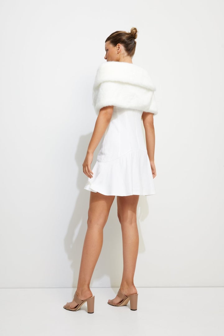 UNREAL FUR Champagne Wrap Fur Stole (Ivory) photo 6