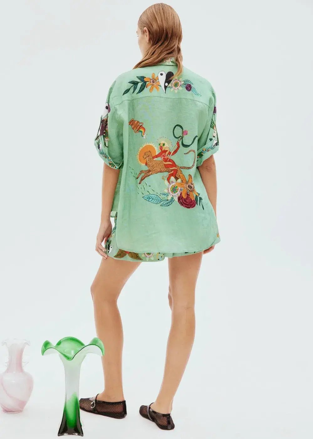 Alemais Meagan Linen Shorts And Shirt Set Print Size AU 16 photo 2