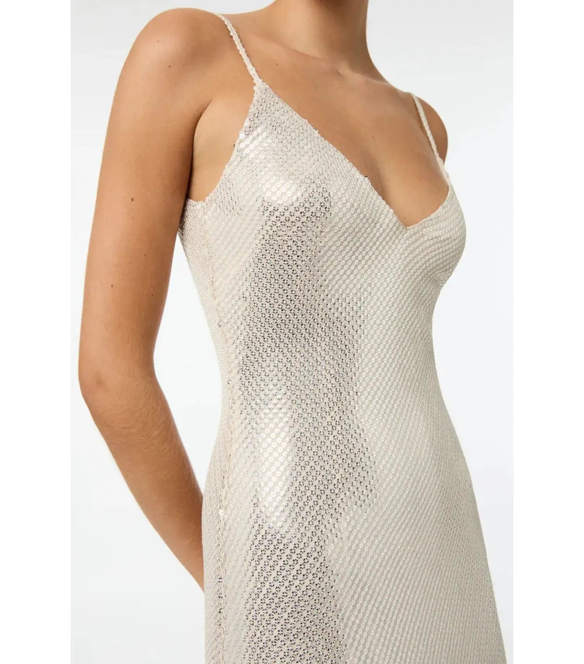 Manning Cartell High Voltage Slip Dress Nude Silver Size AU 8 photo 2