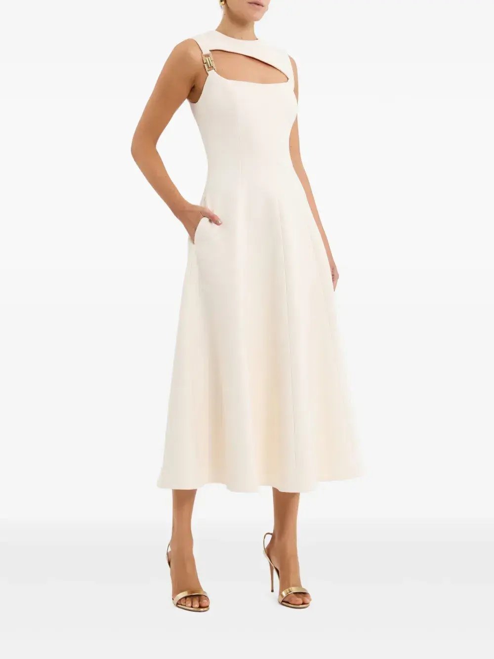 Rebecca Vallance Freyja Midi Dress White Size AU 8 photo 2