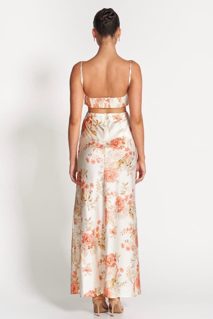 SOFIA THE LABEL LEAH CUT OUT SILK GOWN - ROSE WHITE photo 3
