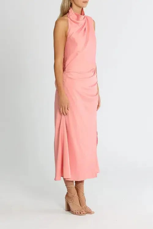 Misha Robbia Satin Dress Pink Size 8 photo 8