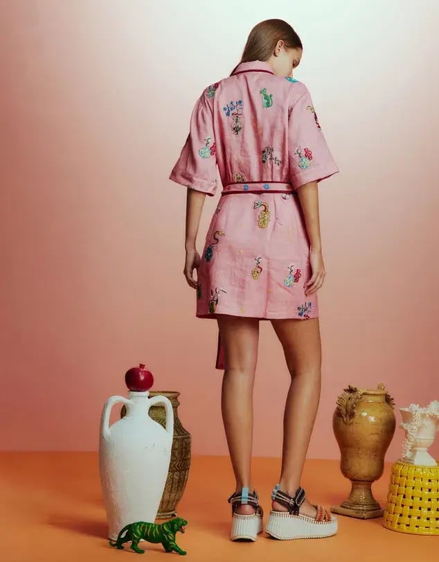 Alemais Timmy Embroidered Mini Dress Size 6 photo 2