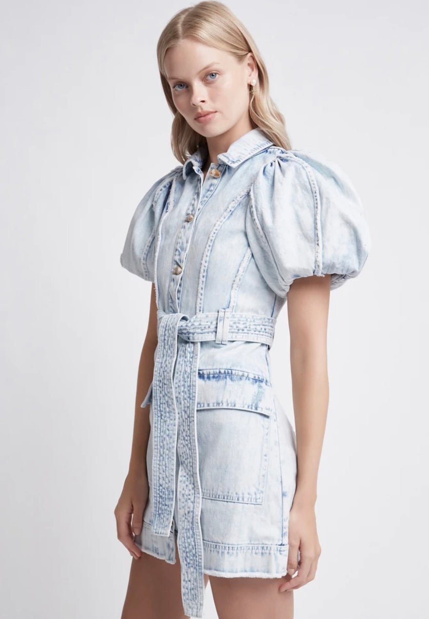 Aje Framework Denim Puff Sleeve Dress photo 3