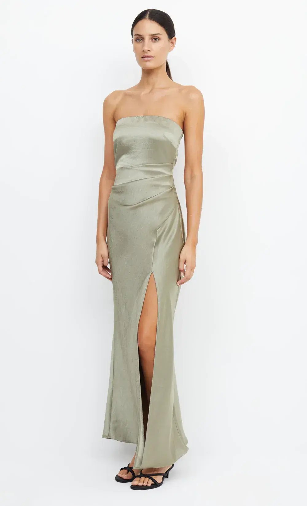 Bec & Bridge The Dreamer Strapless Maxi Dress Sage Green Size 12 / L photo 2