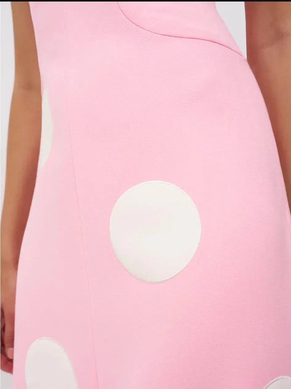 By Johnny Dolcetto Spot Ankle Dress in Pink Ivory Size 10 photo 6