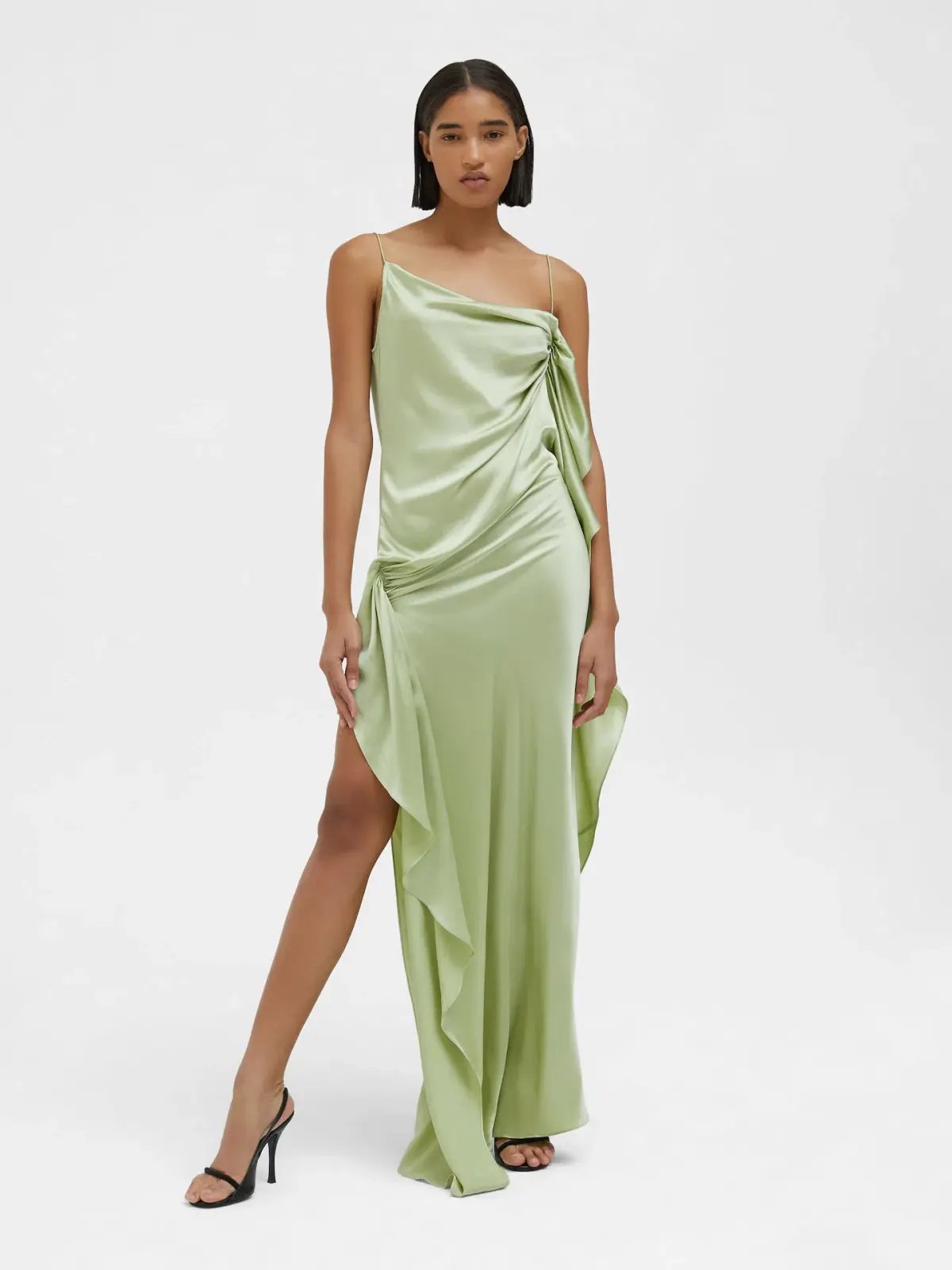 Christopher Esber Cusco Silk Drape Cami Dress in Pistachio Size 10 photo 4