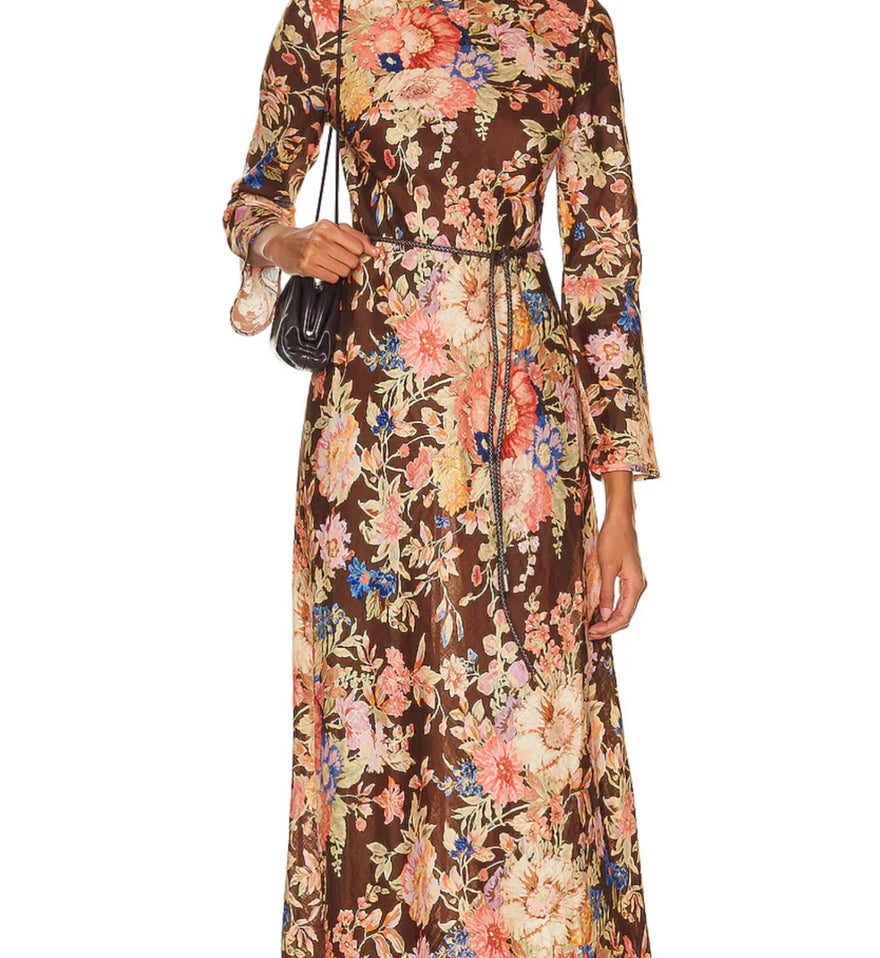 Zimmermann August Bias Dress Chocolate Floral photo 2