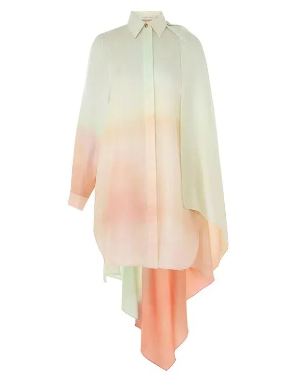 Zimmermann The Natura Scarf Shirt Mini in Coral Fields  Size 0/ Au 8 photo 2