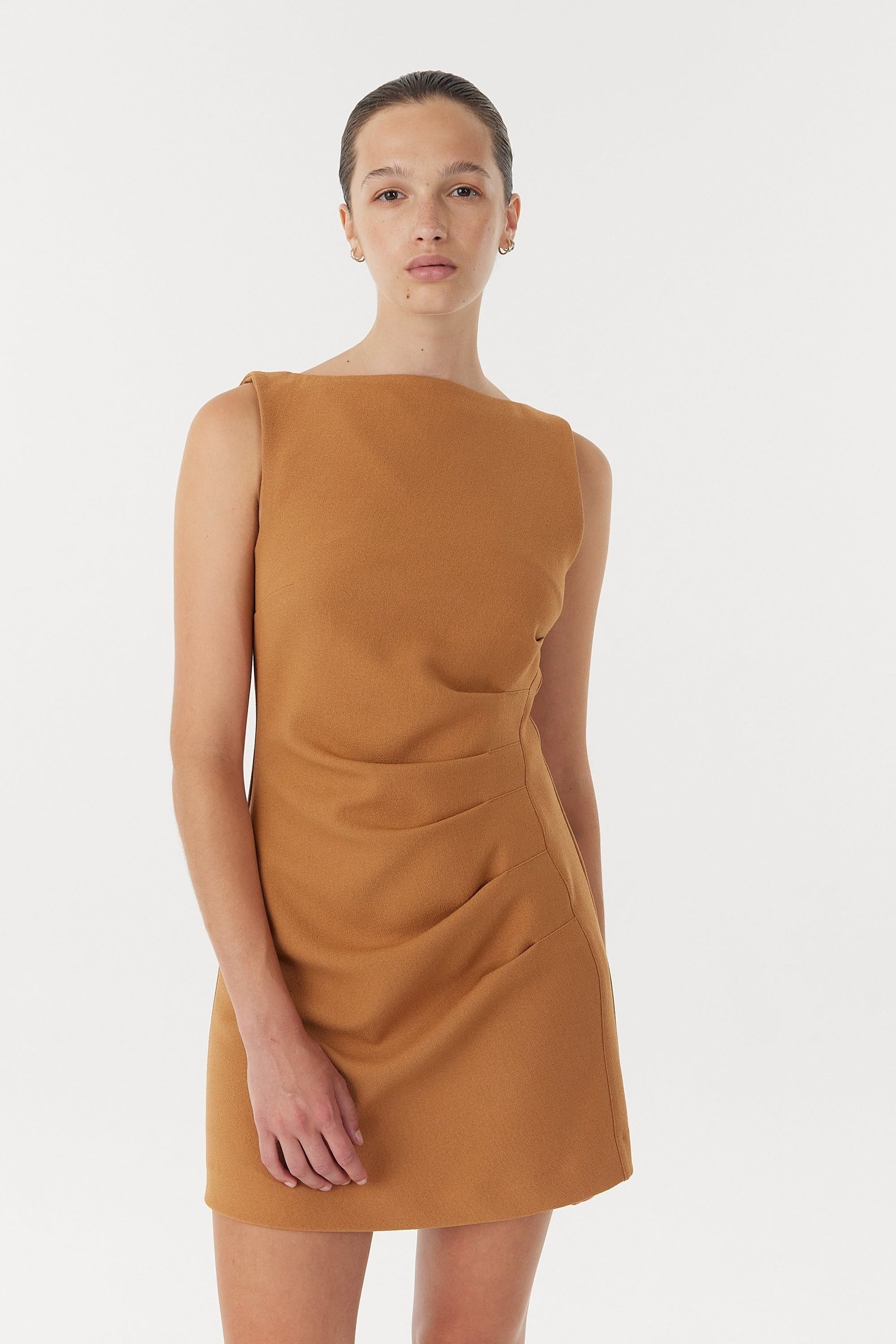 THIRD FORM ENIGMA MINI DRESS - CAMEL photo 2