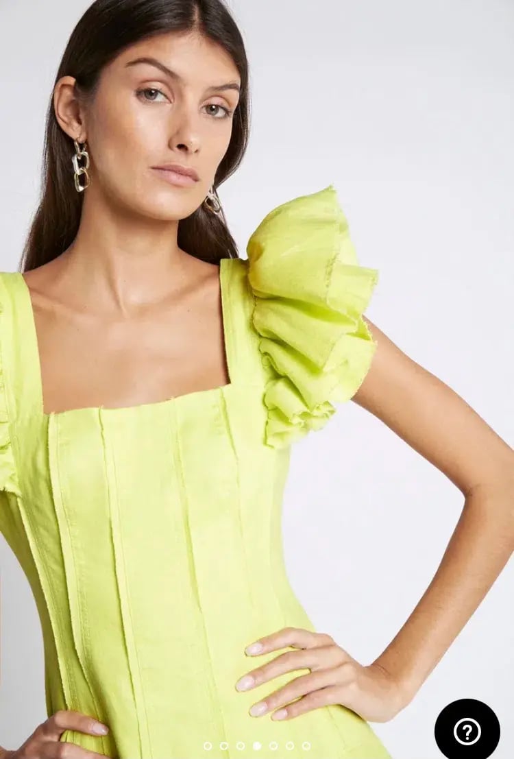 Aje Breathless Frill Sleeve Mini Dress Green Size 12 photo 6