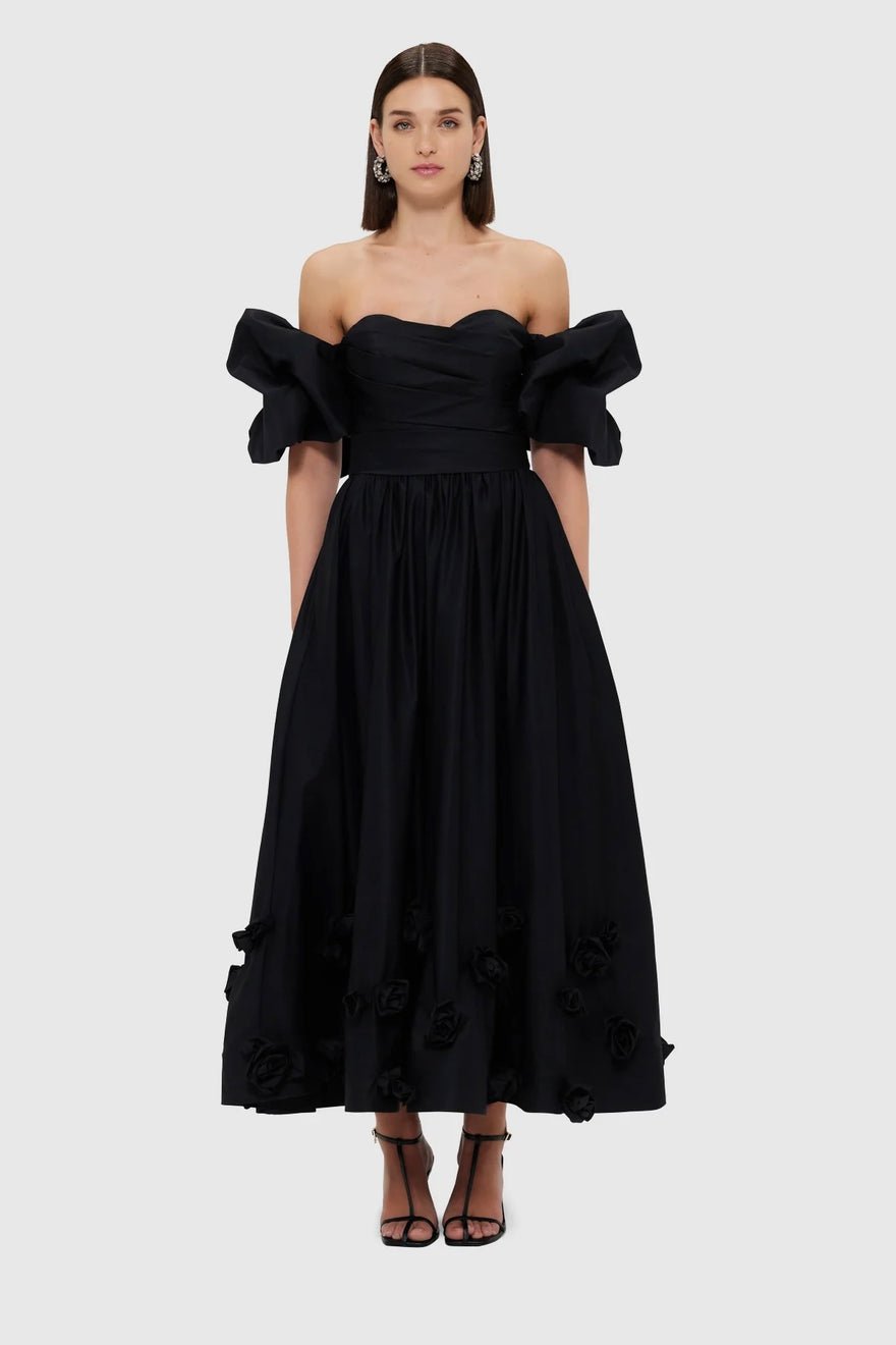 Leo Lin Miranda Rose Midi Dress - Ebony photo 4