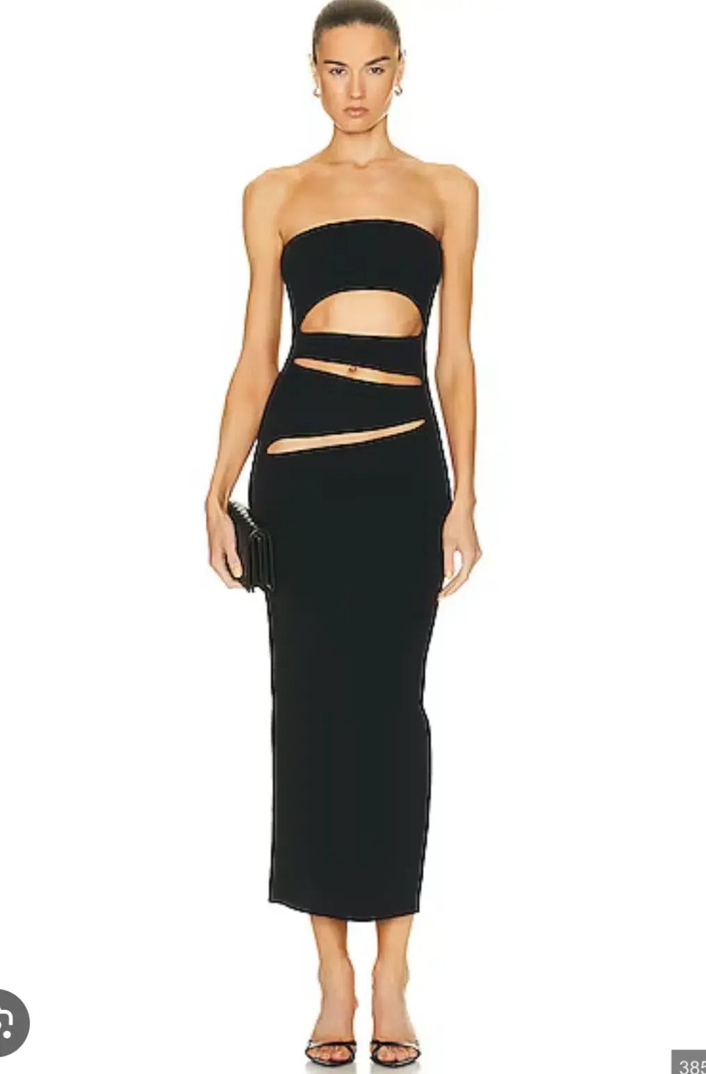 Christopher Esber Slashed Knit Strapless Dress Black Size XXS/Au 4 photo 3