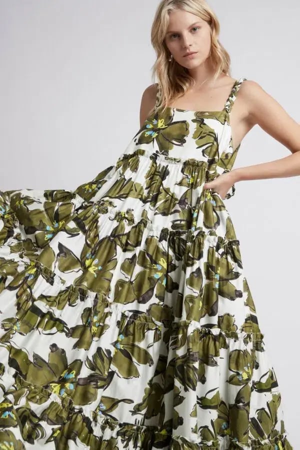 Aje Oasis Strap Maxi Dress Olive Leaf photo 2