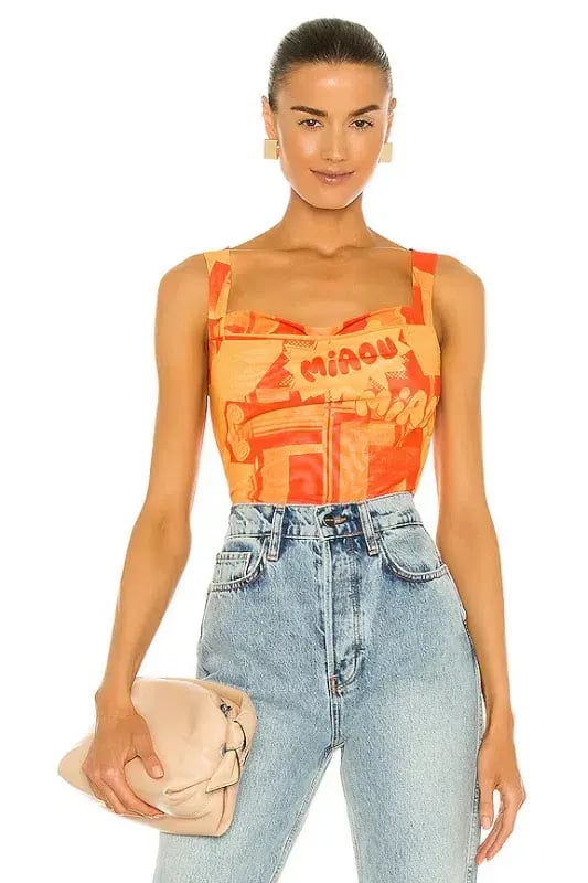 Miaou Imogene Corset Stone Orange Size AU 10 photo 2