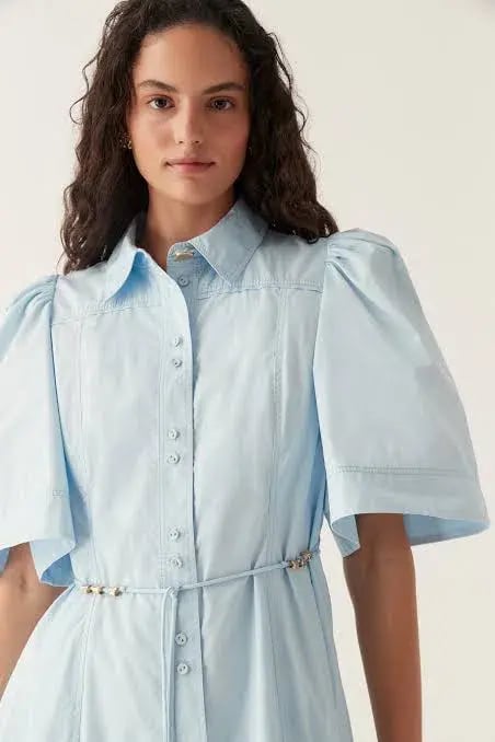 Aje Pivotal Tie Midi Dress Pale Blue Size 10 photo 2