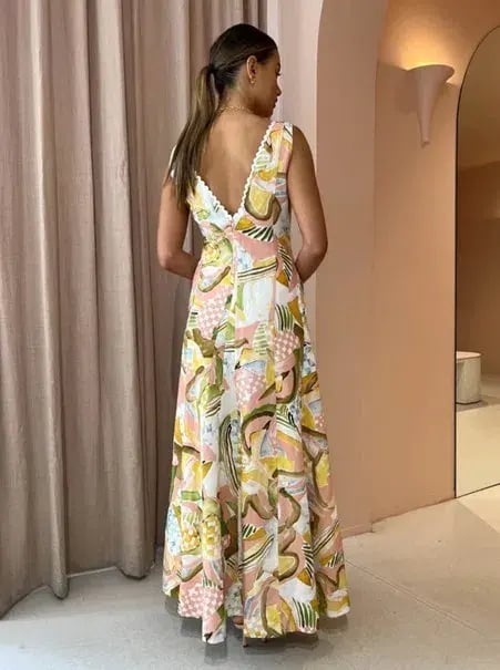 By Nicola Wavy Maxi Dress in Swirl Check Multi Size AU 6 photo 2