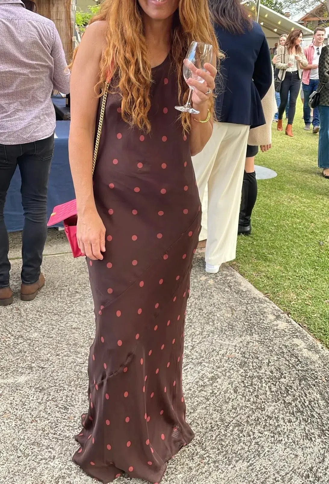 Sir the Label Toni Halter Dress in Chocolate Dot Size 2 / AU 10 photo 4