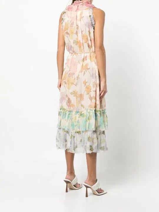 Zimmermann Tempo Frilled Midi Dress Print Size 14 photo 2