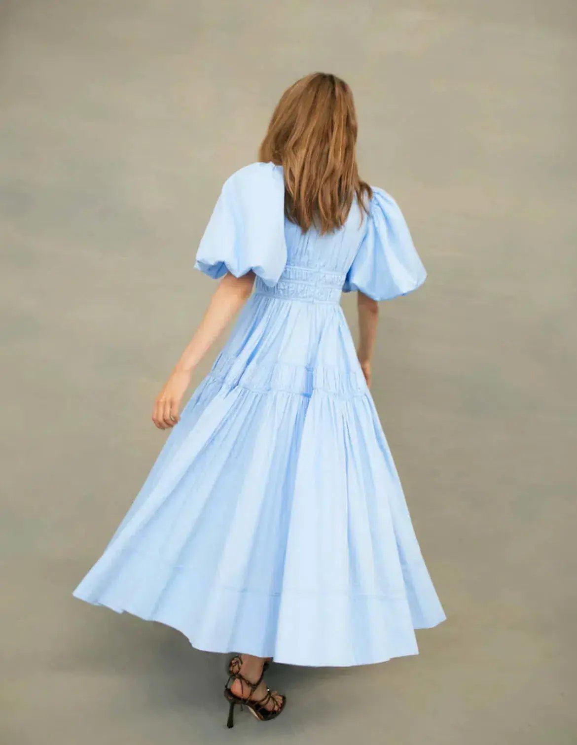 Aje Fallingwater Gathered Midi Dress Blue Size 14 photo 2