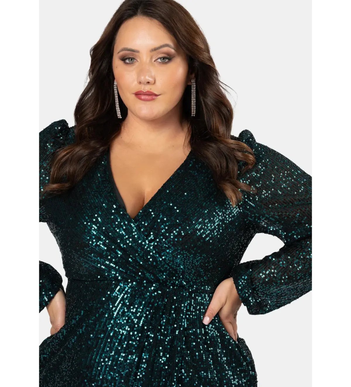 Curve Project by Pink Dusk All I Want Sequin Maxi Dress Green Size AU 18 photo 4