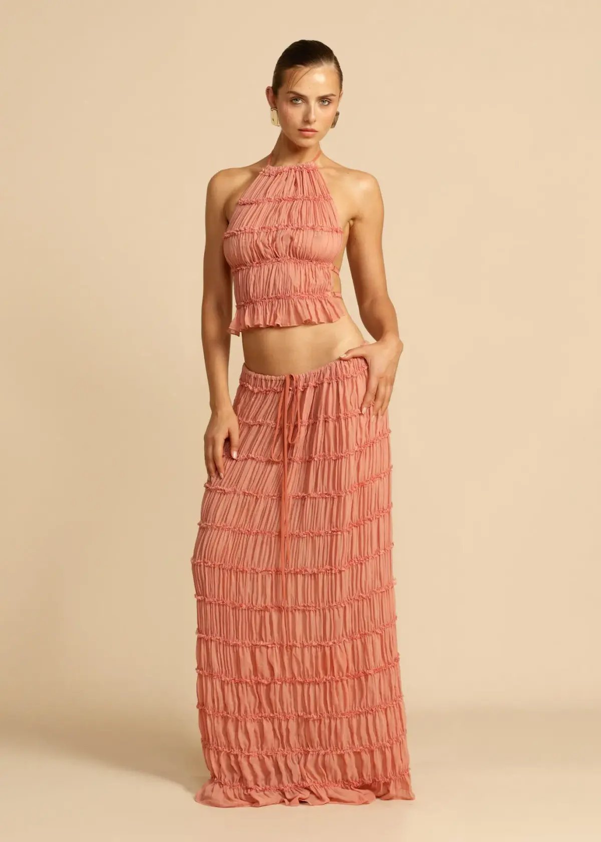 Arcina Ori Juliette Halter and Skirt Set in Peach Size M / AU 10 photo 2