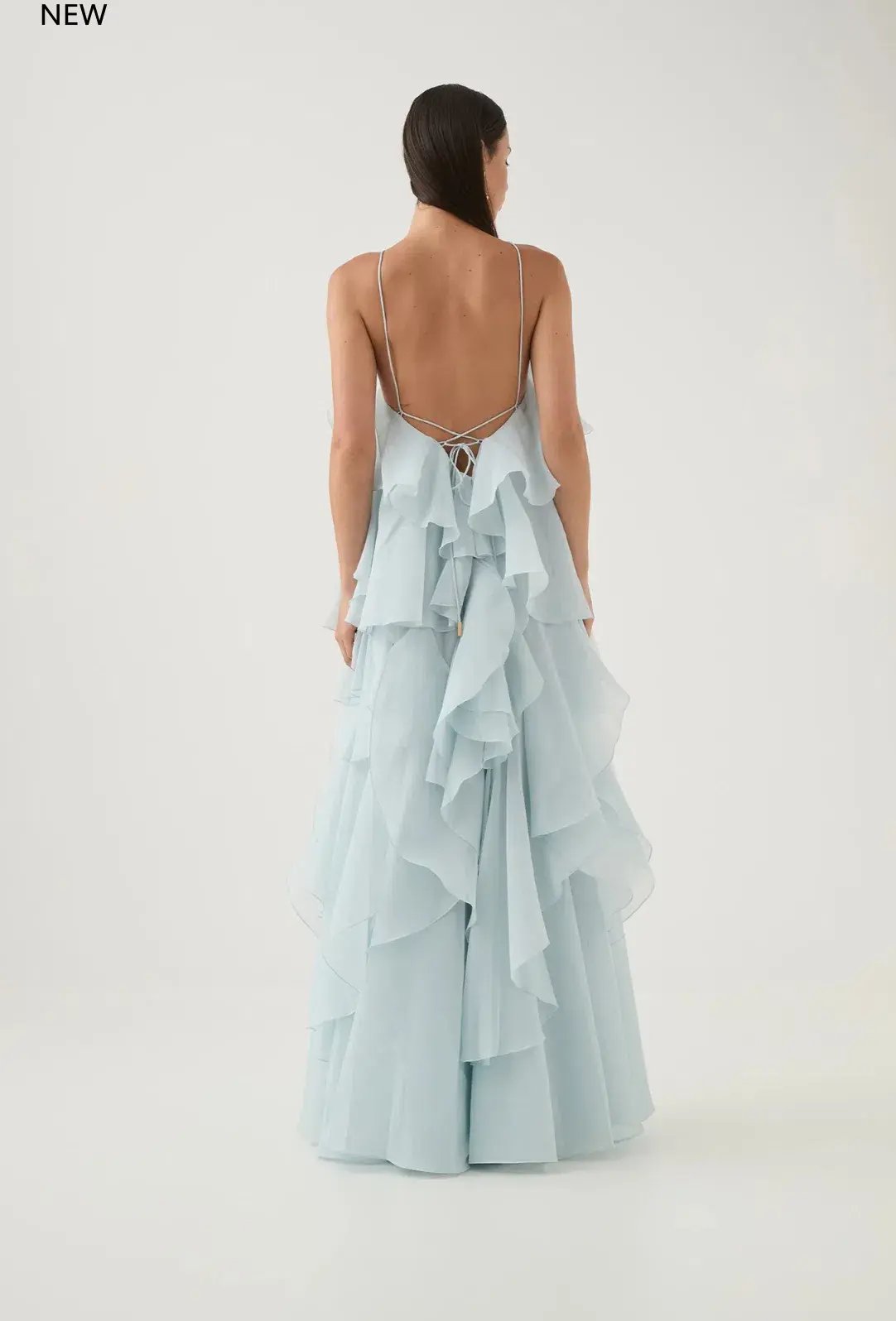 Aje Pandorea Layered Maxi Dress Silver Blue Size AU 6 photo 3