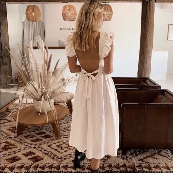 Spell Darling Frill Sleeve Dress White Size 12 photo 2