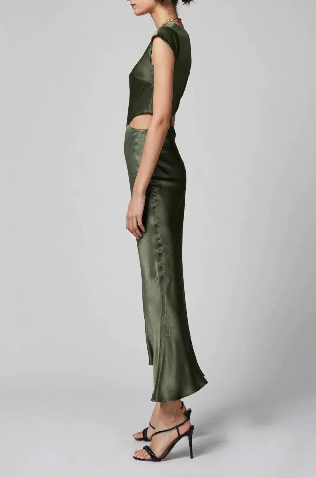 Bec & Bridge Delphine Asym Midi Dress Fern Green Size 10 photo 5