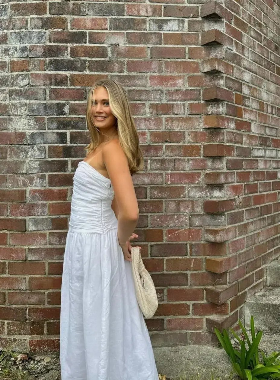 Dissh Catania Linen Strapless Dress White Size 6 photo 2