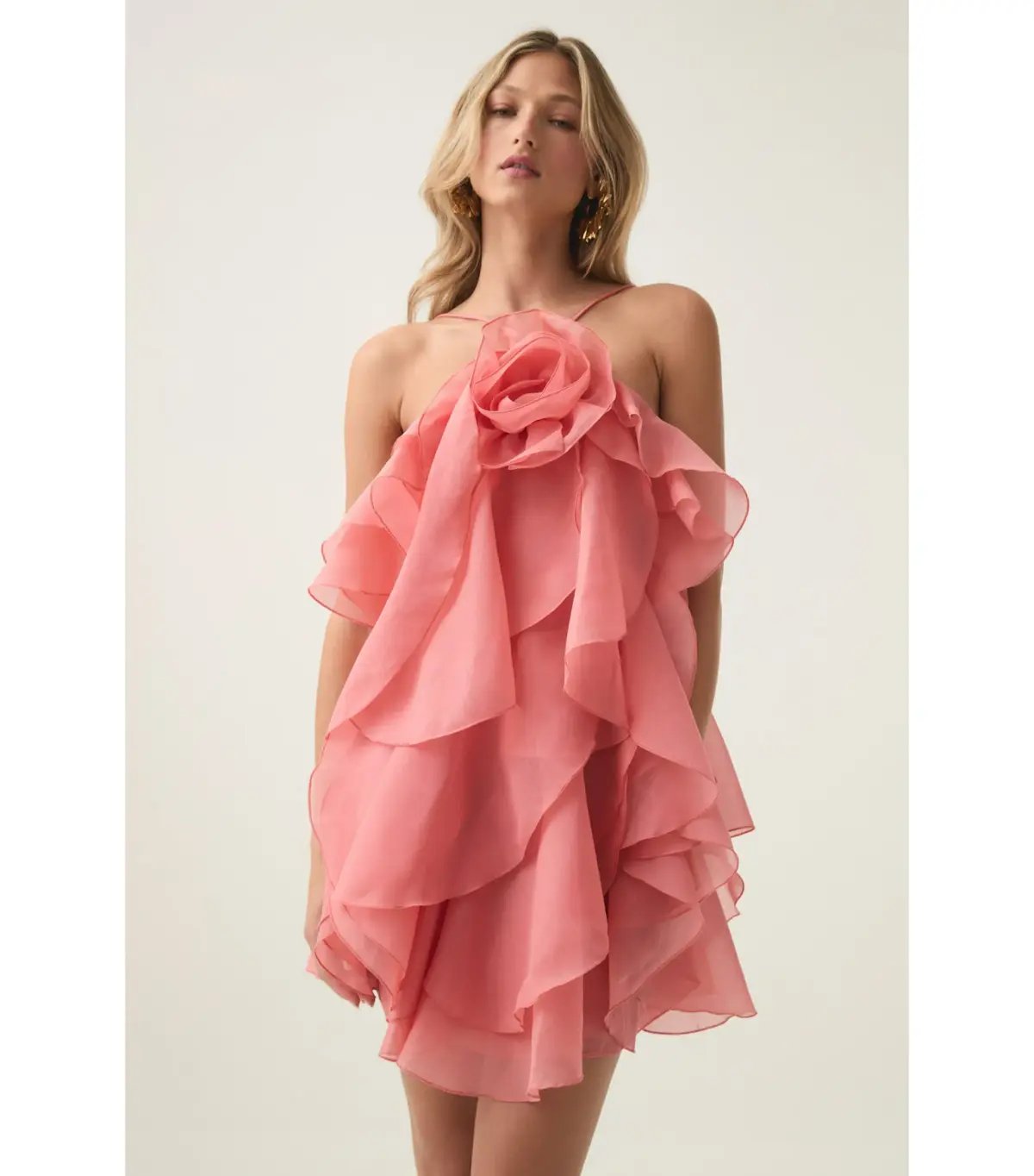 Aje Pandorea Layered Mini Dress Washed Coral Size AU 10 photo 2