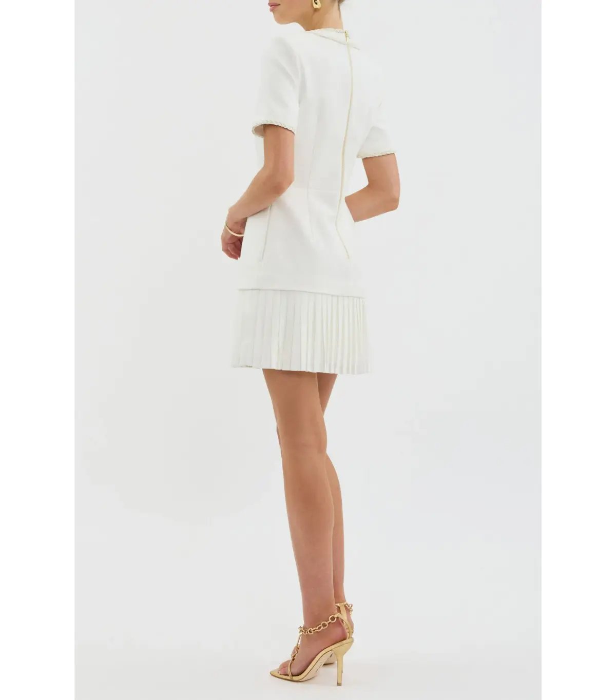 Rebecca Vallance The Clarisse Button Mini Dress White Size AU 10 photo 3