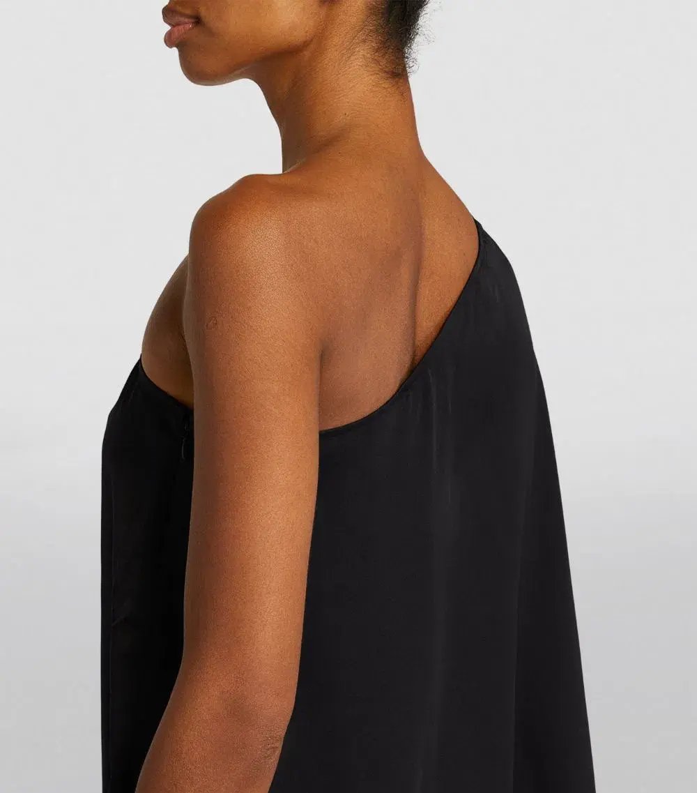 Anine Bing Silk Rowan Midi Dress Black Size 12 photo 3
