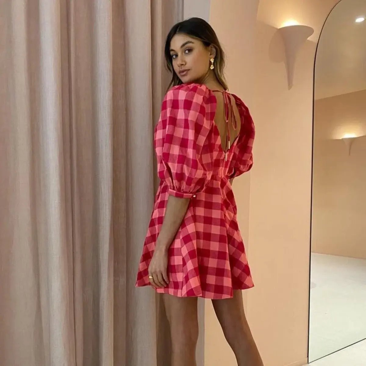 Acler Perry Dress Mini in Cherry Red Size AU 10 photo 2