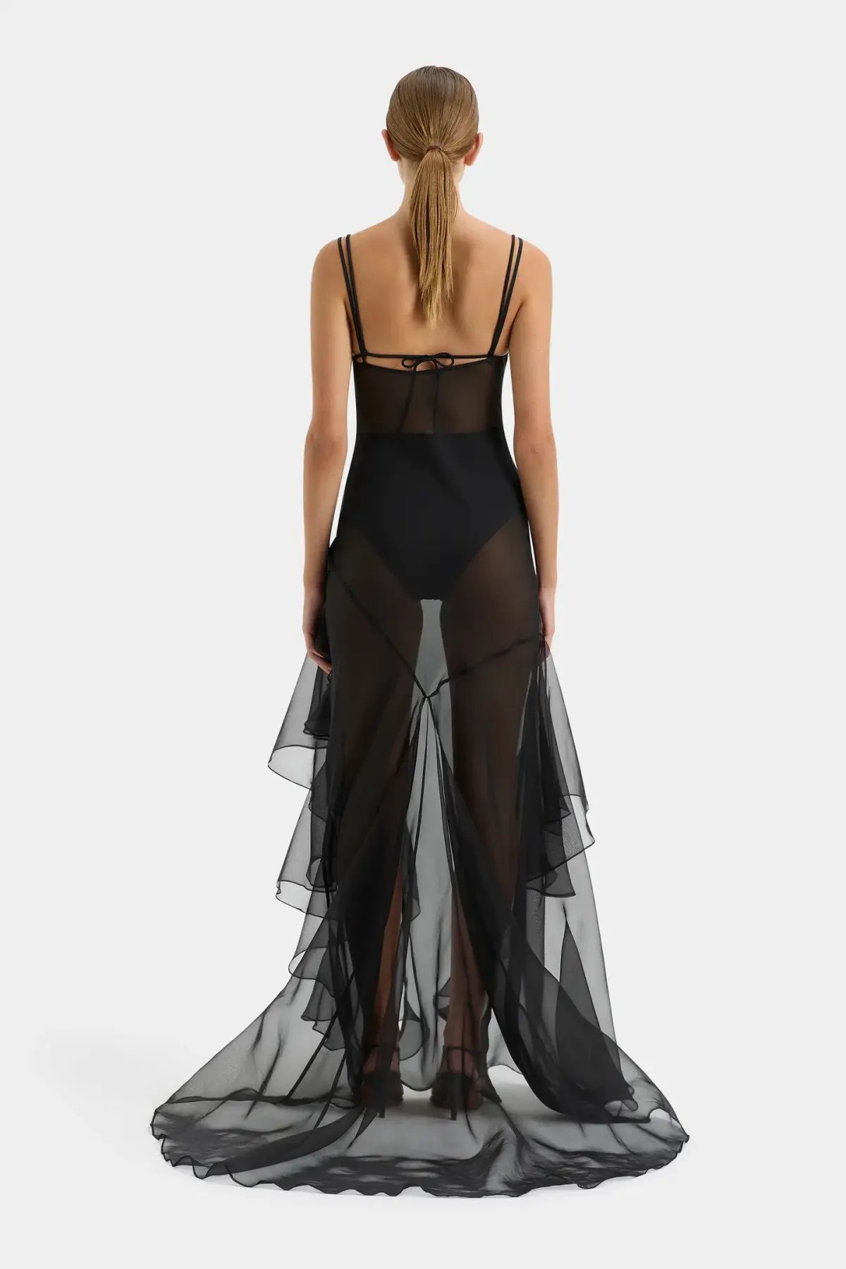 Sir the Label Sage Flounce Gown Black Size 1 / AU 8 photo 3