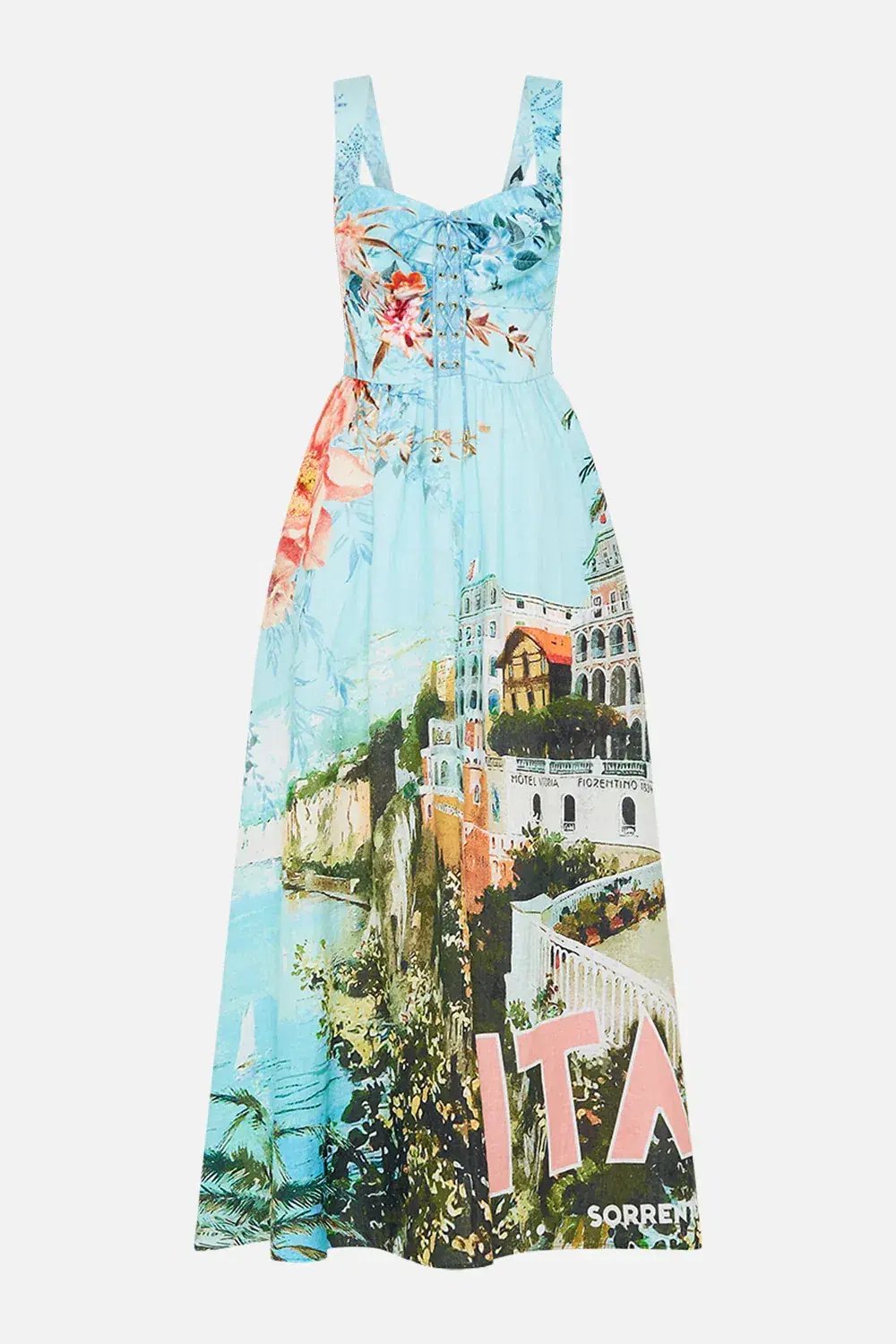 Camilla Eyelet Bustier Dress in From Sorrento With Love Print Size S / AU 10 photo 4