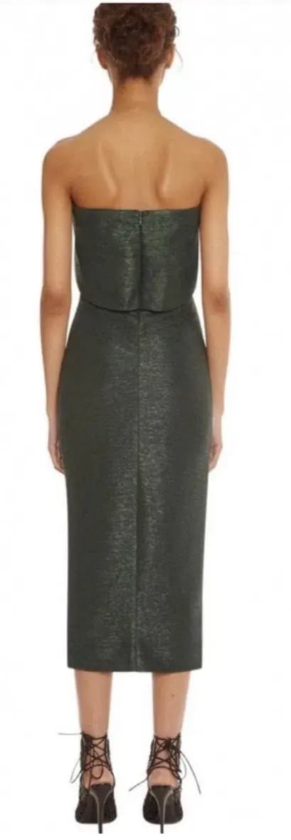 AQAQ Ripple Midi Dress Green Size 12 photo 4