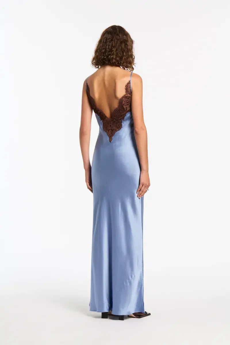 Sir The Label Danseurs Lace Slip Dress Bleue Size 4 / AU 14 photo 3