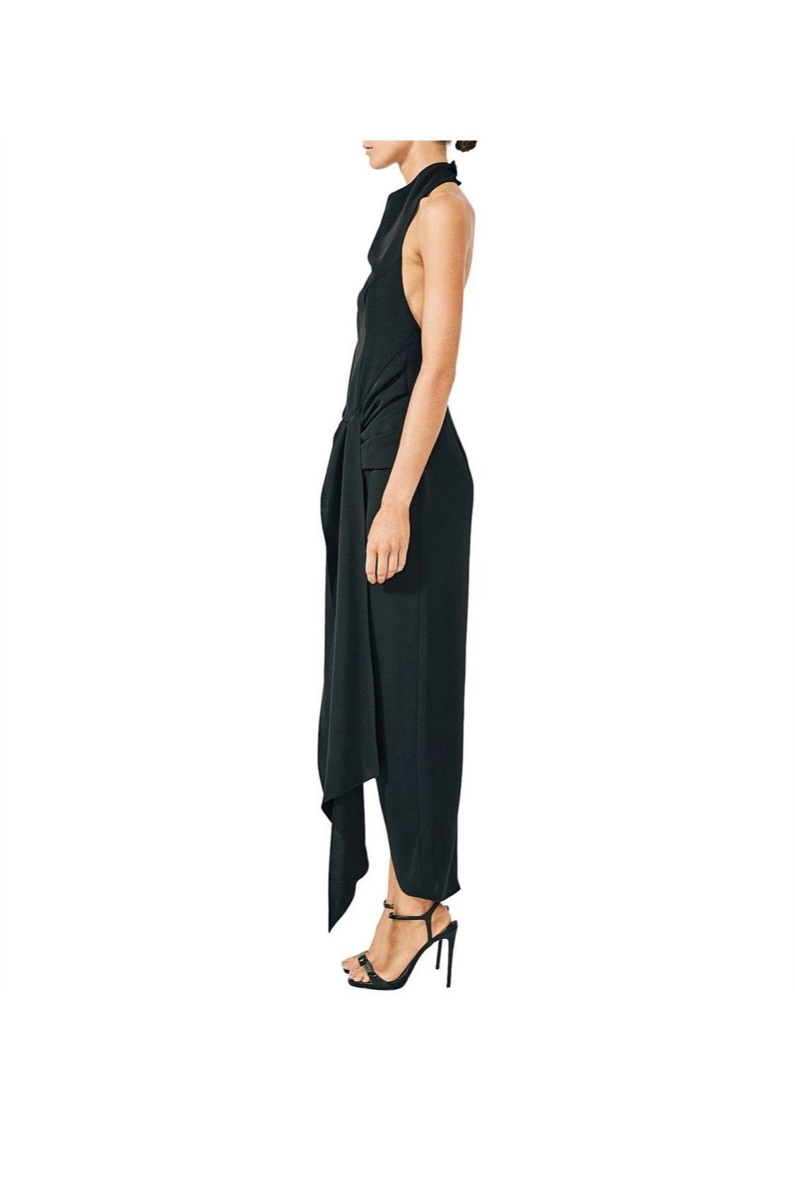 Voltaire Backless Draped Midi Dress photo 3